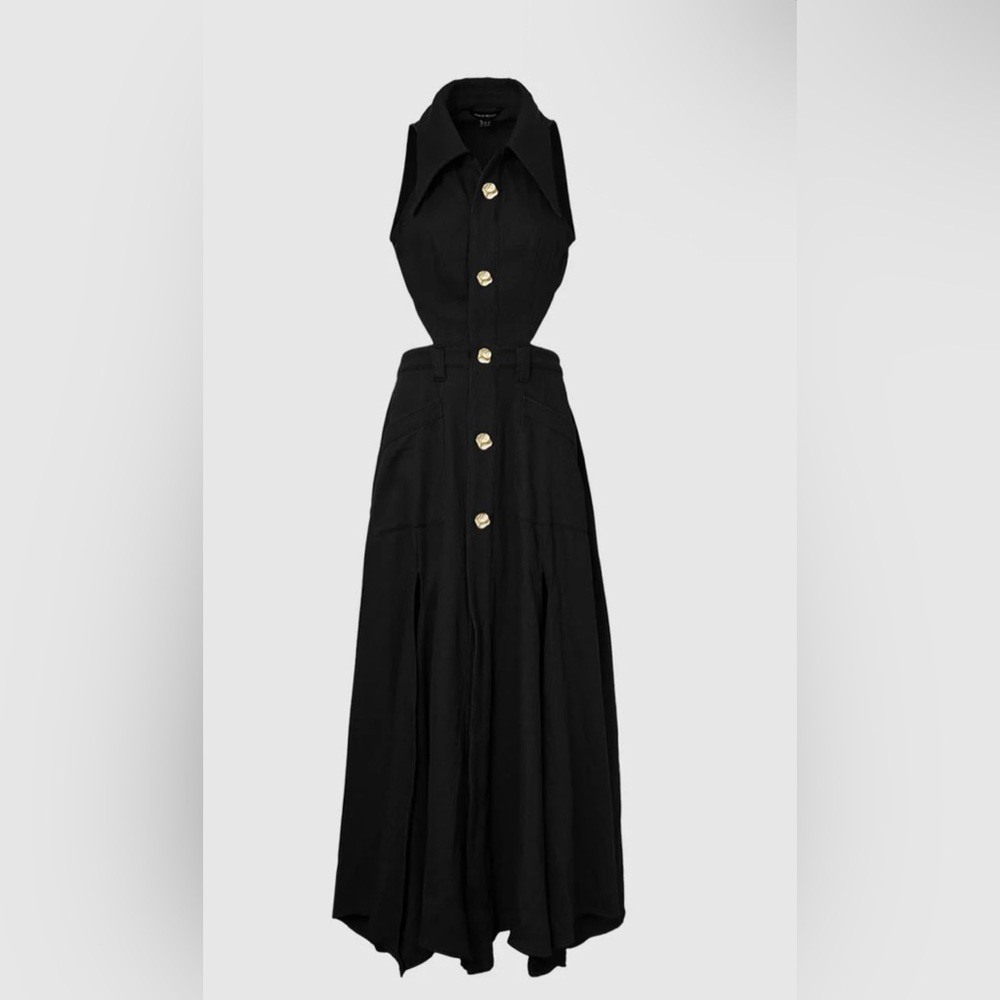 URBAN REVIVO Chic Black Maxi Dress for Women Size 4 / S